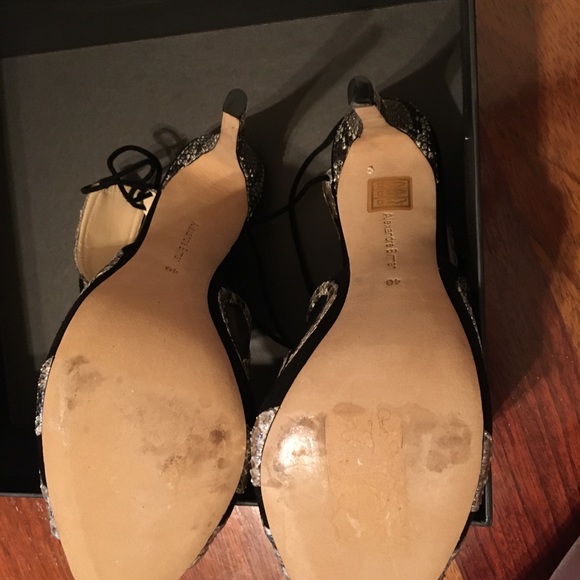 Python and suede open toe pumps - Picture 4 of 5